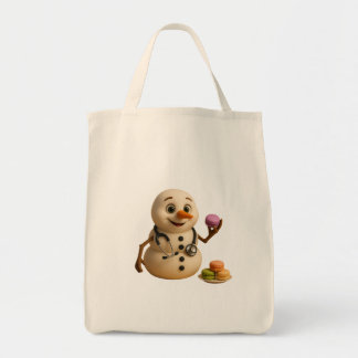 Bolsa Tote Frosty - Médico Bonito de Snowman com Macarons