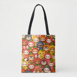 Bolsa Tote Fruit Friends Parade | Cute Animal Chibi