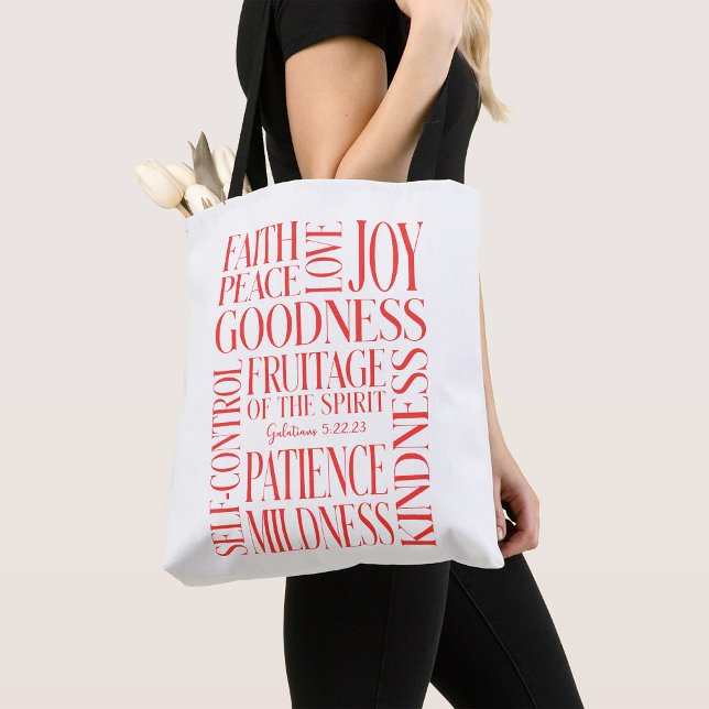 Bolsa Tote Fruitage of the Spirit Galatians 5 (Criador carregado)