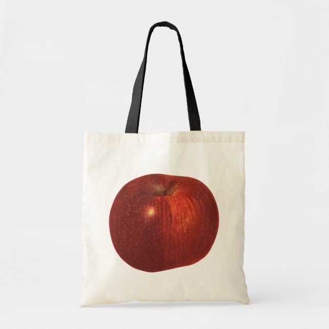 Bolsa Tote Fruta Alimentícia Antiga, Maçã Vermelha Deliciosa  (Frente)