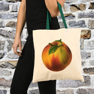 Bolsa Tote Fruta Alimentícia Antiga, Pêssego Orgânico Maduro