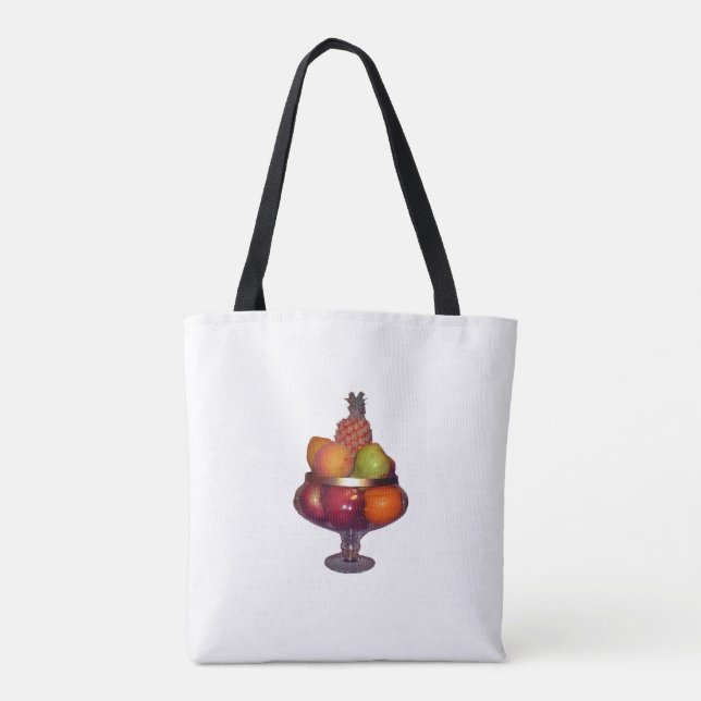Bolsa Tote Fruta Bowl com suporte em branco (Verso)