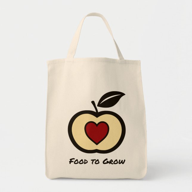 Bolsa Tote Fruta Comprando Comida para crescer Logotipo, Orça (Frente)