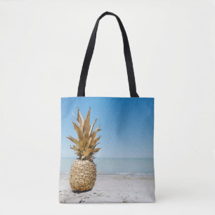 Bolsa Tote Fruta de abacaxi castanho na costa