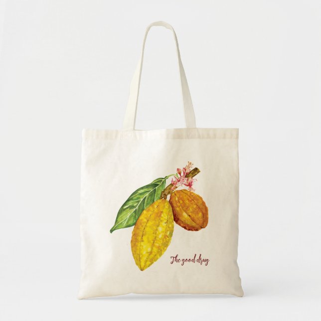 Bolsa Tote Fruta de chocolate de aquarela (Frente)