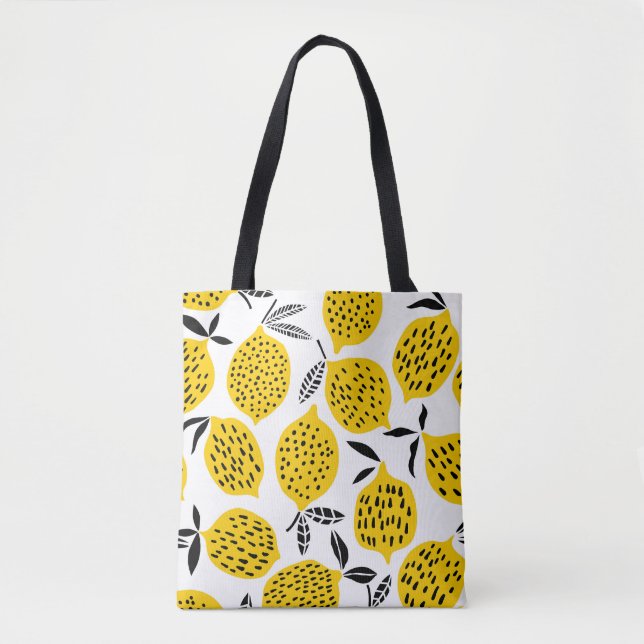 Bolsa Tote Fruta de limão: vintage com design. (Frente)