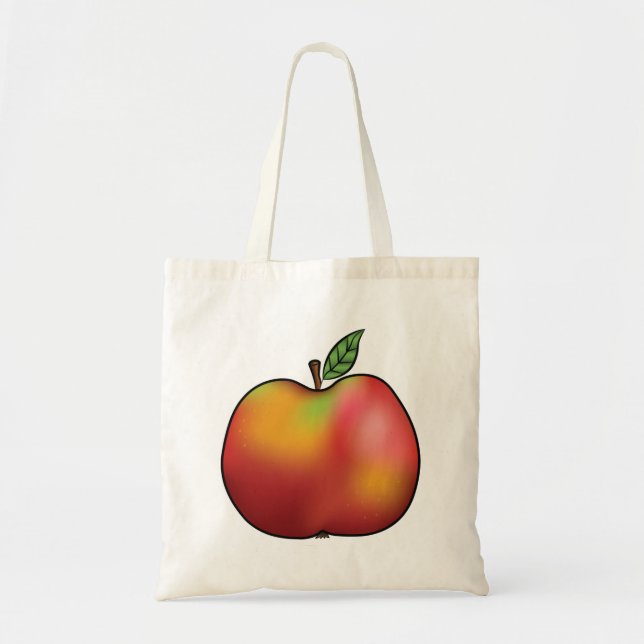 Bolsa Tote Fruta de Maçã de Cartoon Vermelho (Frente)