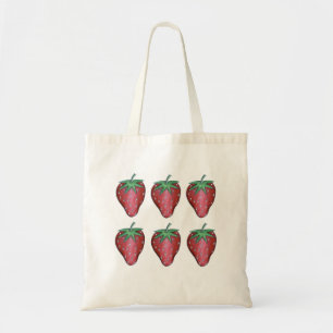 Bolsa Tote Fruta de morango vermelho morango suculento doce