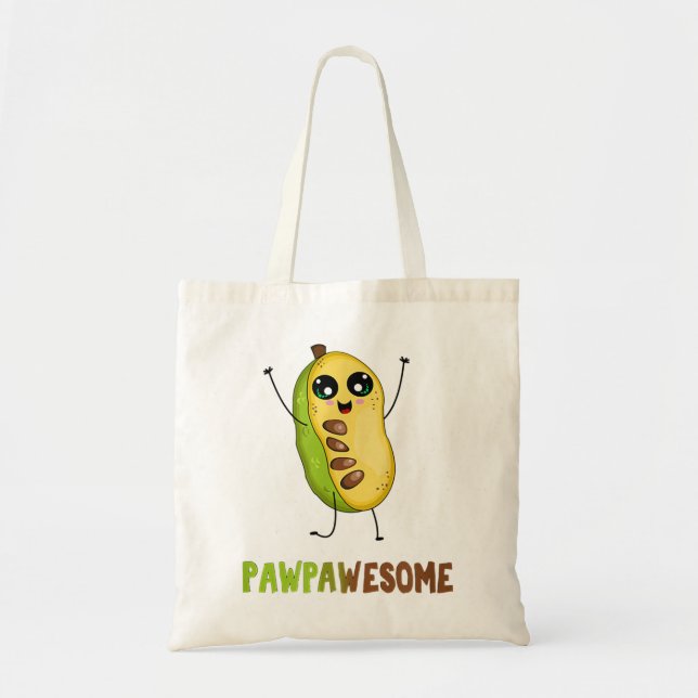 Bolsa Tote Fruta de Pawpaw com canas de desenho animado giras (Frente)