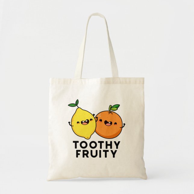 Bolsa Tote Fruta Dentada Fruta Engraçada (Frente)