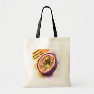 Bolsa Tote Fruta Divertida e Motivada Citação de Frutos Passi