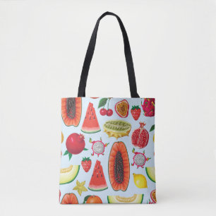 Bolsa Tote Fruta Exótica: Trendy Impressão Invisível.