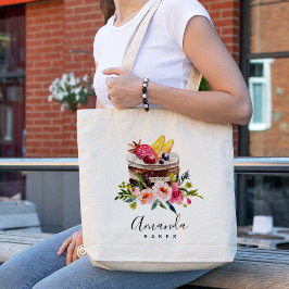 BOLSA TOTE FRUTA FLORAL CAKE PATISSERIE CUPCAKE BAKERIE CHEF