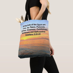 BOLSA TOTE FRUTA GALÁTICA DA BÍBLIA ESPIRITUOSA VERSA