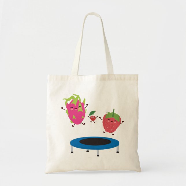 Bolsa Tote Fruta Pulando Em Trampoline (Frente)