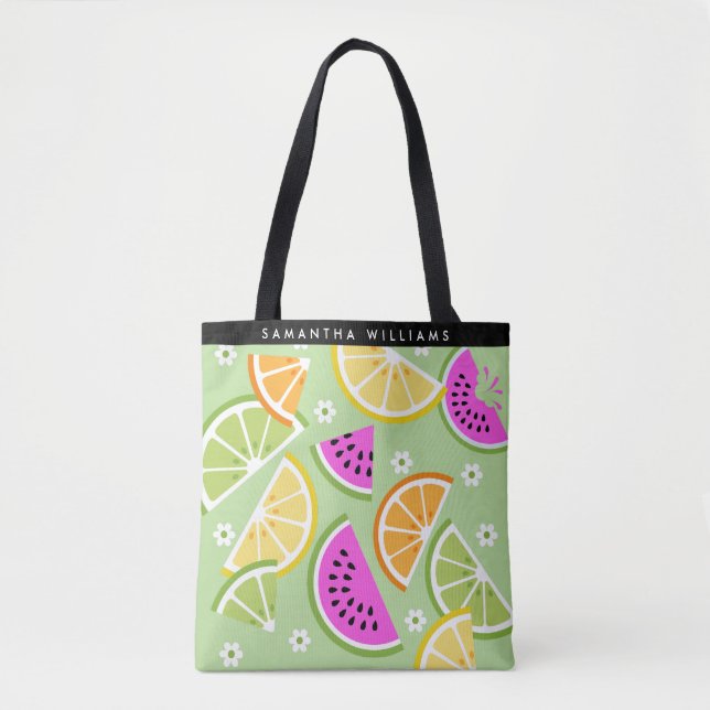 Bolsa Tote Fruta tropical personalizada Verão (Frente)