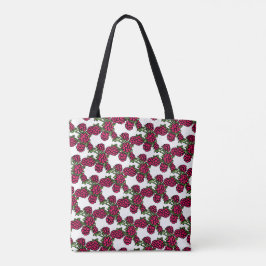 Bolsa Tote Fruta verde-framboesa com padrão