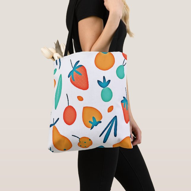 Bolsa Tote Fruta Whimsy: Padrão Reproduzível (Close Up)