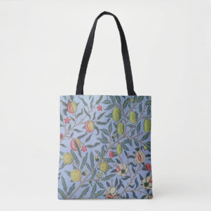 Bolsa Tote Fruta William Morris Pomegranate Ornamento Azul