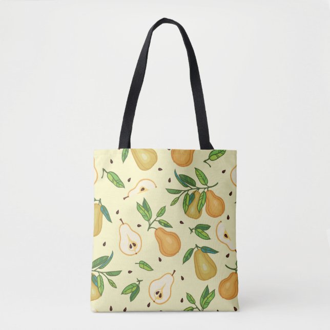 Bolsa Tote Frutas Amarelas: Ilustração Vintage. (Frente)
