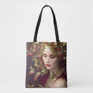 Bolsa Tote Frutas de Azevinho Mulher Bonita Natal