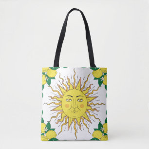 Bolsa Tote Frutas de limão de citrinos tropicais com armação