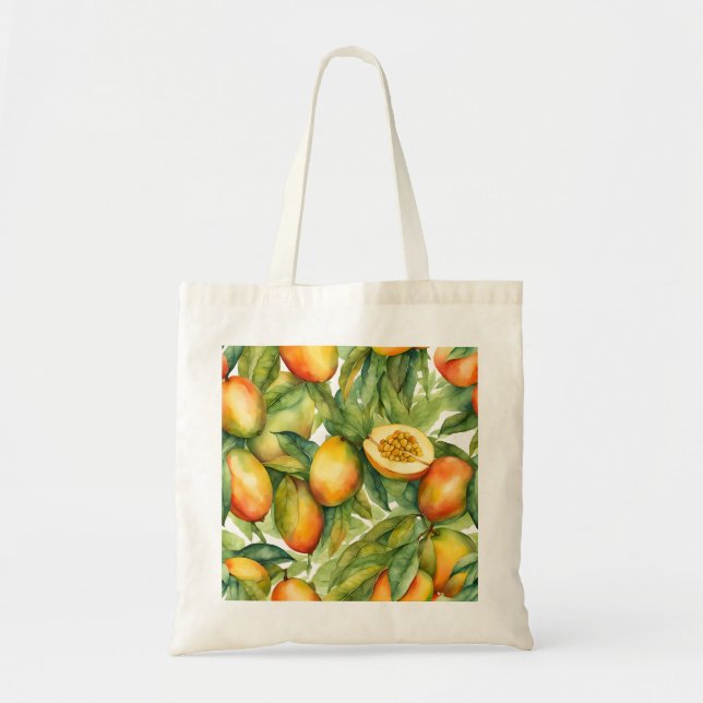 Bolsa Tote Frutas e Folhas de Manga  (Frente)