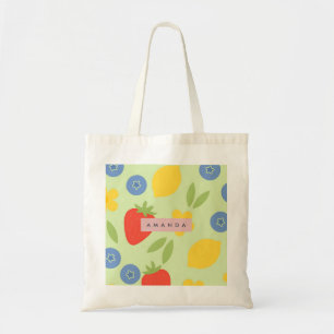 Bolsa Tote Frutas Personalizadas de Morango Limão Mirtilo
