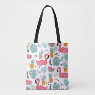 Bolsa Tote Frutas tropicais: padrão repetitivo.