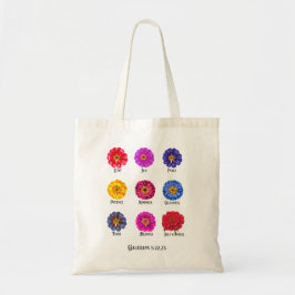 Bolsa Tote Fruto do espírito Com Zinnias