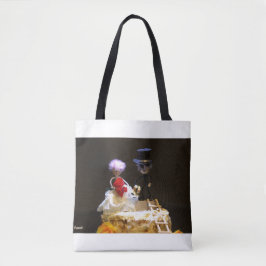 Bolsa Tote Fubby bruidspaartje op taart.