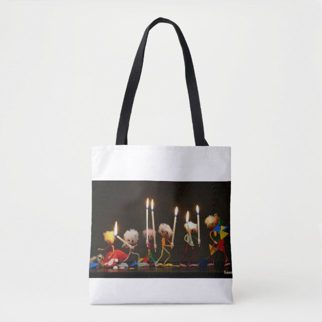 Bolsa Tote Fubby's die feestelijk met kaarsjes lopen, grappig (Frente)