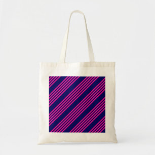 Bolsa Tote Fuchsia e padrão de cinco faixas azul marinho