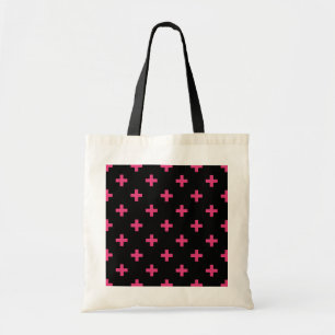 Bolsa Tote Fuchsia polka cruza a preto