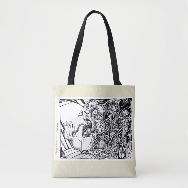 Bolsa Tote Fugindo de terror de uma sala vazia... (Frente)