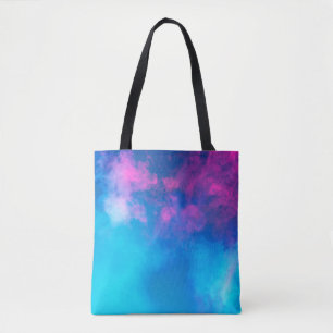 Bolsa Tote Fumaça Colorida Rosa e Azul Zazzle_Growshop.