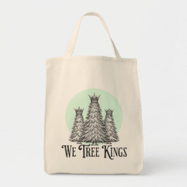 Bolsa Tote Fun We Three Kings pun tree tote bag