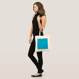 Bolsa Tote Fundo Azul Ciano Sólido | Estilo Minimalista de Ve