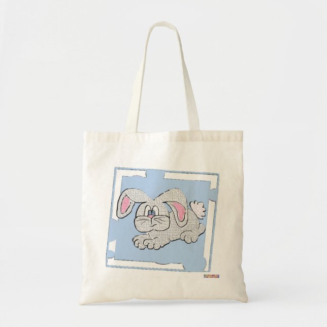 Bolsa Tote Fundo Azul de Coelho (Frente)
