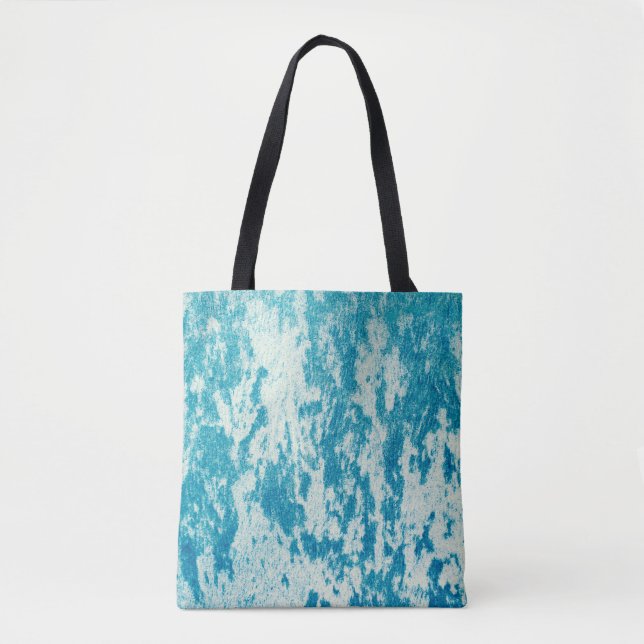 Bolsa Tote Fundo azul texturizado feito de tecido denso. Con (Frente)