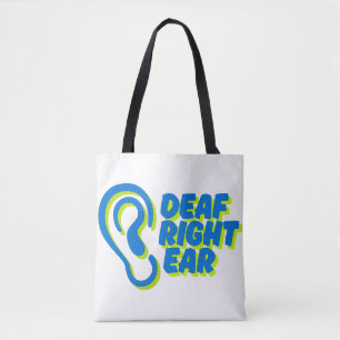 Bolsa Tote fundo branco de ouvido surdo