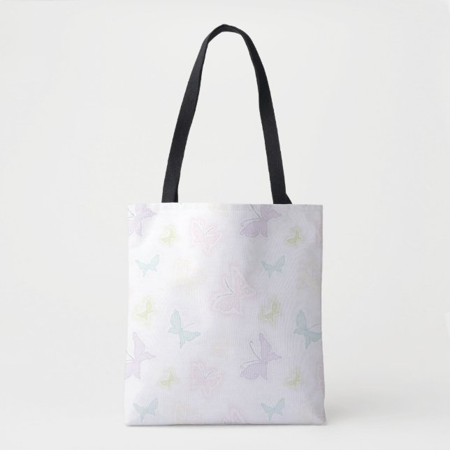 Bolsa Tote Fundo com as borboletas na aguarela (Frente)