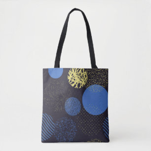 Bolsa Tote Fundo com círculos. Vintage abstrato colorido