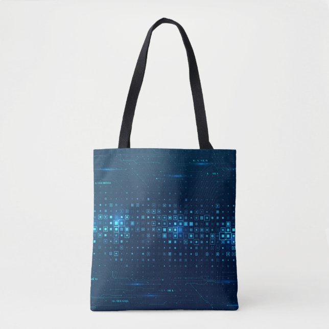 Bolsa Tote fundo da tecnologia de abstrato. Inovação digital (Frente)