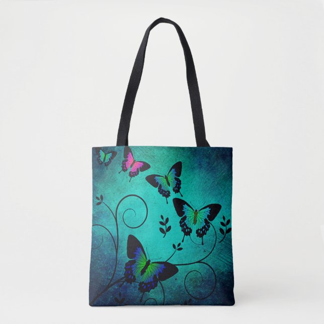 Bolsa Tote Fundo das borboletas de textura (Frente)