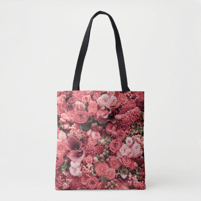 Bolsa Tote Fundo de abstrato floral fechado. (Frente)