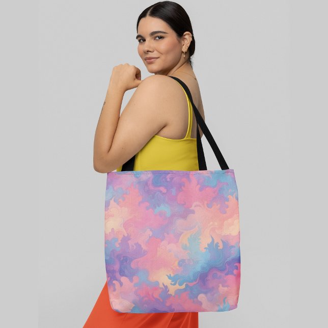 Bolsa Tote Fundo de abstrato vibrante com padrões giratórios (Criador carregado)