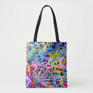 Bolsa Tote Fundo de arte. Padrão sem costura com gradação