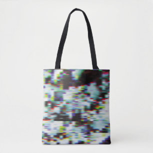 Bolsa Tote Fundo de brilho escuro, ilustração. Preto, azul,