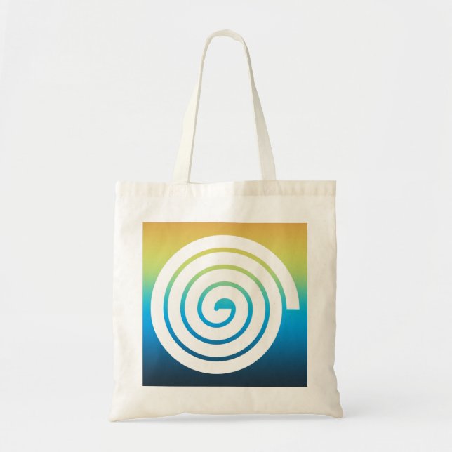 Bolsa Tote Fundo de cor espiral Whaite (Frente)